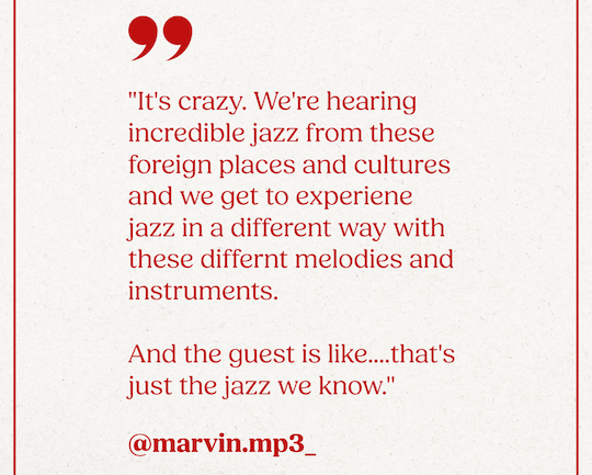 Marvin’s reaction to the set of arabic jazz played by special guest Bob.